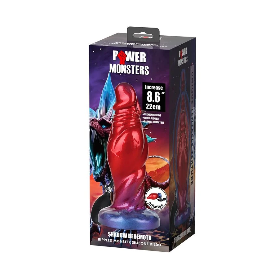 POWER MONSTERS - SHADOW BEHEMOTH ZWEIFARBIGER AUFBLASBARER FANTASIE-SILIKONDILDO 22 CM Ø 5 CM